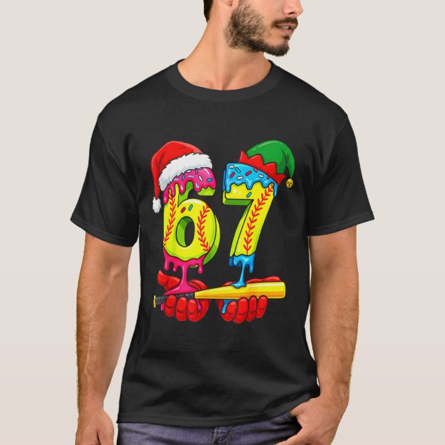 Softball 67 Ice Cream Drip Six Seven Boys Funny Ch T Shirt (Framsida)