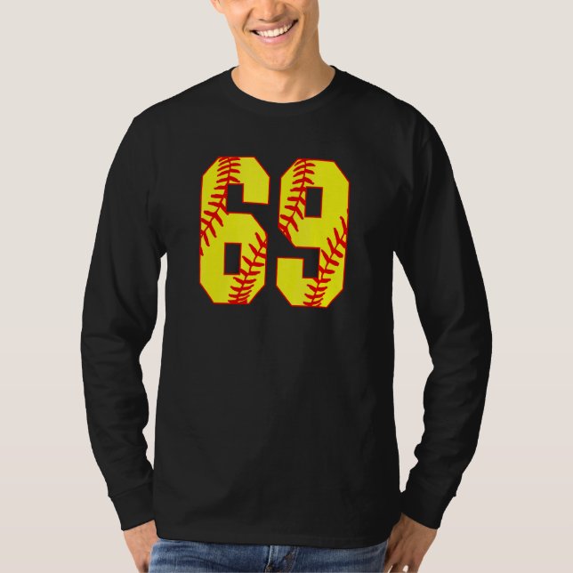 Softball 69 Fast Pitch Kärlek-softball Mamma-favor T Shirt (Framsida)