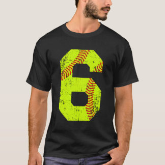 Softball 6 Jersey-nummer T Shirt