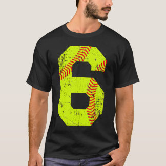 Softball 6 Jersey-nummer T Shirt