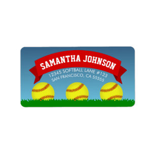 Softball Adressetikett