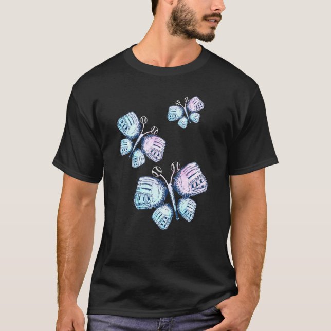 Softball Älskare Butterfly Softball T Shirt (Framsida)