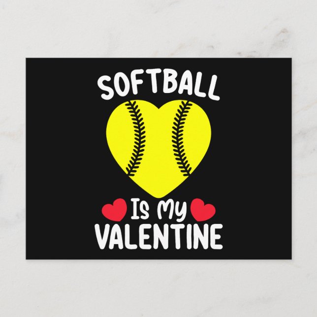 Softball är min Alla hjärtans dag-sport Vykort (Framsida)