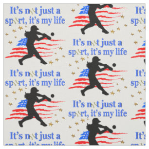 SOFTBALL ÄR MITT LIV USA PATRIOTISK DESIGN TYG