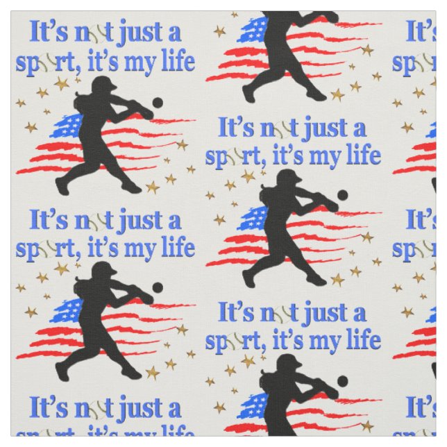 SOFTBALL ÄR MITT LIV USA PATRIOTISK DESIGN TYG (Provkarta)
