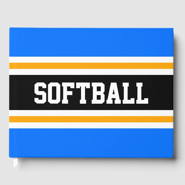 SOFTBALL Athletic Blue Gult Black Rand Gästböcker (Framsida)