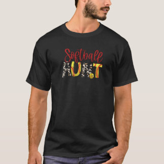Softball Aunt Leopard Softball Mom Aunt Mothers D T Shirt
