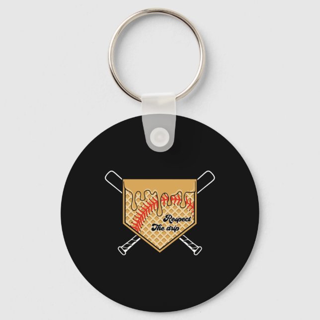 Softball Baseball Drip Boys Ice Cream Drivning Ung Nyckelring (Framsida)