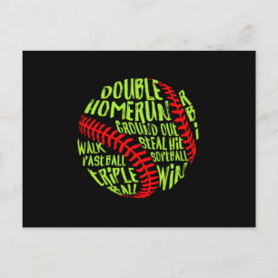 Softball Baseball Home Pitcher Catcher Boll Gift Vykort