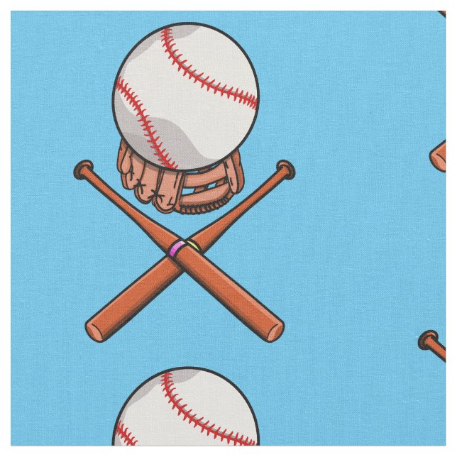 Softball/Baseball Jolly Roger som Illustration Tyg (Närbild)