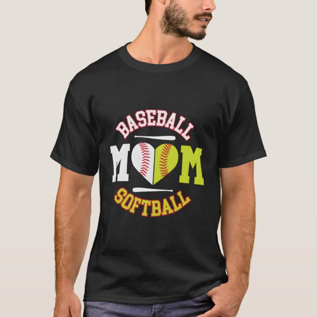 Softball Baseball Mamma Boll Mamma T Shirt (Framsida)