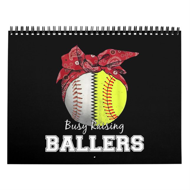 Softball Baseball Mamma Busy Raising Ballers Mamma Kalender (Omslag)