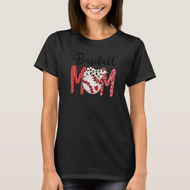 Softball Baseball Mamma Leopard Mamma Women Mor T Shirt (Framsida)