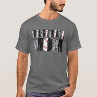 Softball Baseball Mamma Leopard Tee Mors dag