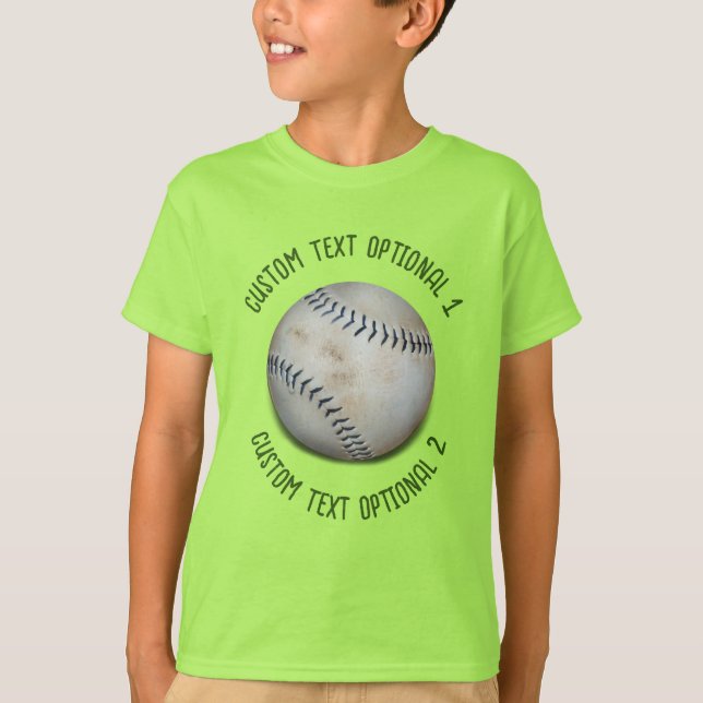 Softball Baseball med text T Shirt (Framsida)