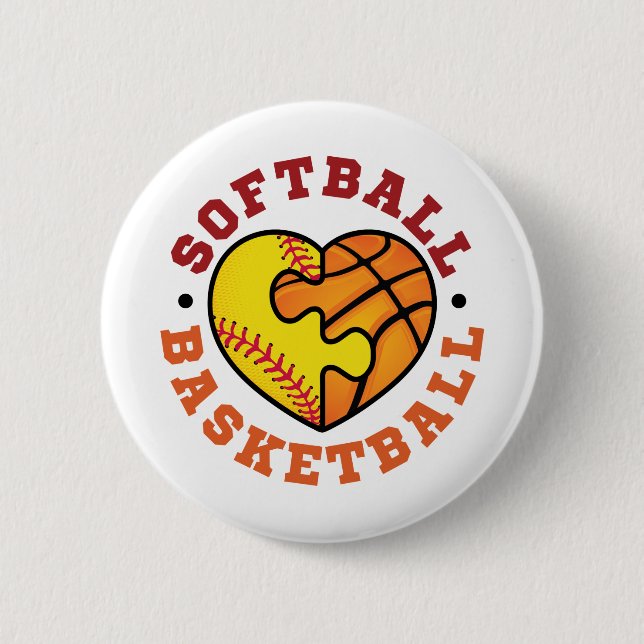 Softball Basketball Heart Knapp (Framsida)