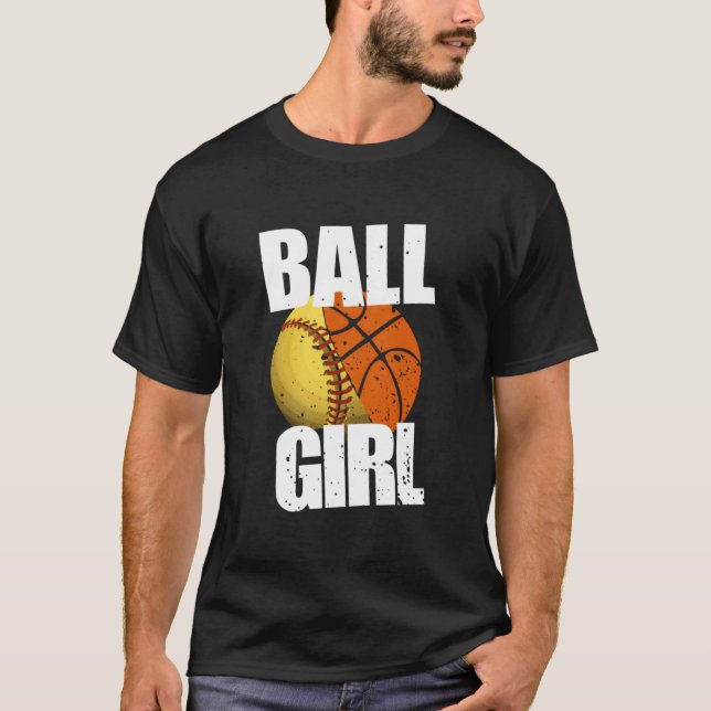 Softball Basketball T Shirt (Framsida)