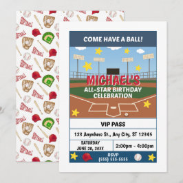 Softball Birthday Party Invitation Inbjudningar