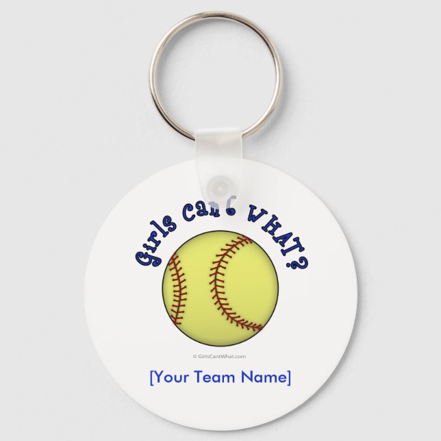 Softball-Blue Nyckelring (Framsida)