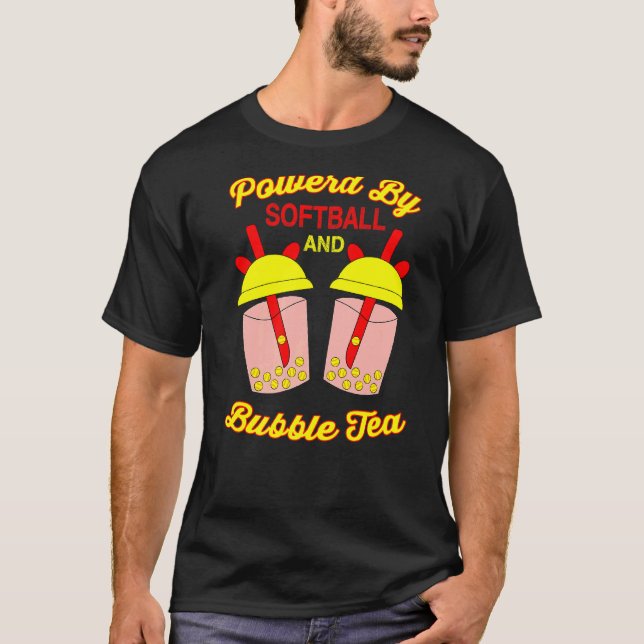 Softball Boba Dryck För Softboll Catcher Pitcher P T Shirt (Framsida)
