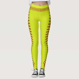 Softball boll Seam Stitches Mönster Leggings