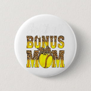 Softball Bonus Mamma Speldag Kvinnor Leopard Mammo Knapp