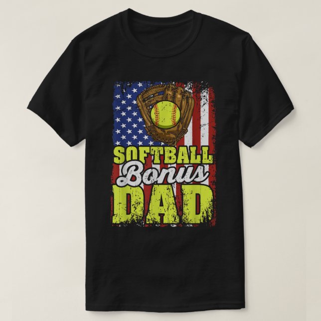 Softball-bonusspelare i pappa baseball pappa t shirt (Design framsida)