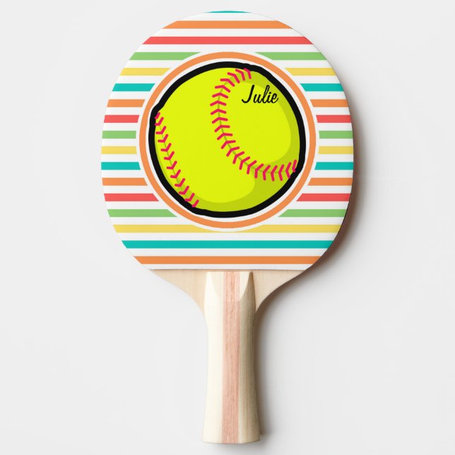 Softball; Bright Rainbow Rand Pingisracket (Framsidan)