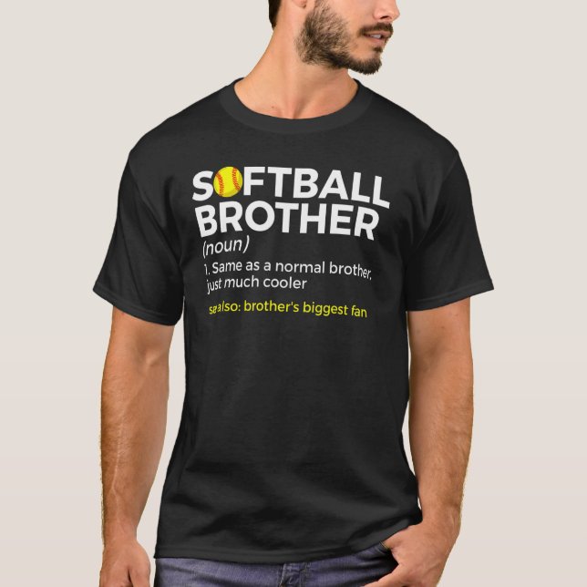 Softball Brother Definition Brother's Biggest Fläk T Shirt (Framsida)