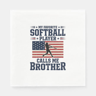 Softball Brother Patriotic Vintage Engraving Shirt Pappersservett