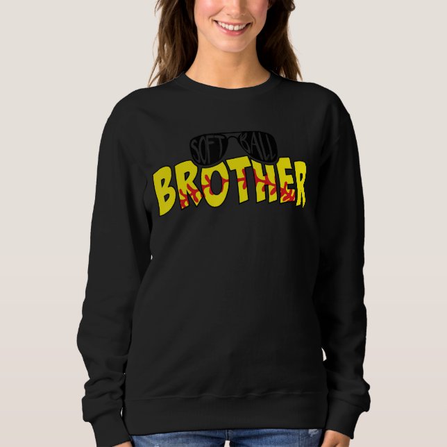 Softball Brother Sunglasses Game Day Softball T Shirt (Framsida)