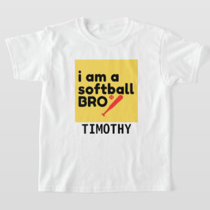 Softball Brother T-shirt Personalize Anpassningsba