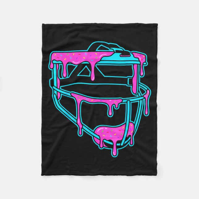 Softball Catcher Drip Ice Cream Mask Sprinkles Gam Fleecefilt (Framsidan)