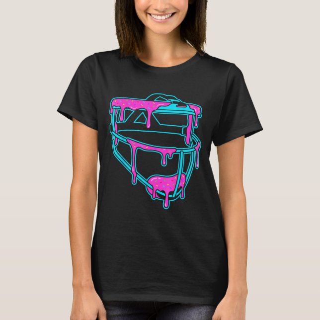 Softball Catcher Drip Ice Cream Mask Sprinkles Gam T Shirt (Framsida)