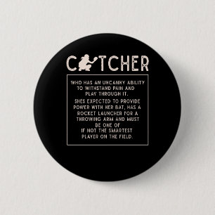 Softball Catcher Girl Funny Baseball Player Humor Knapp