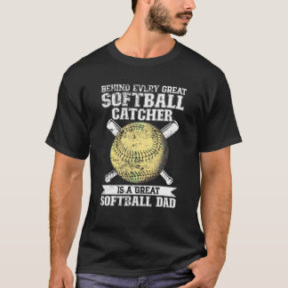 Softball Catcher Pappa Pitcher Fastpitch Coach Fat T Shirt