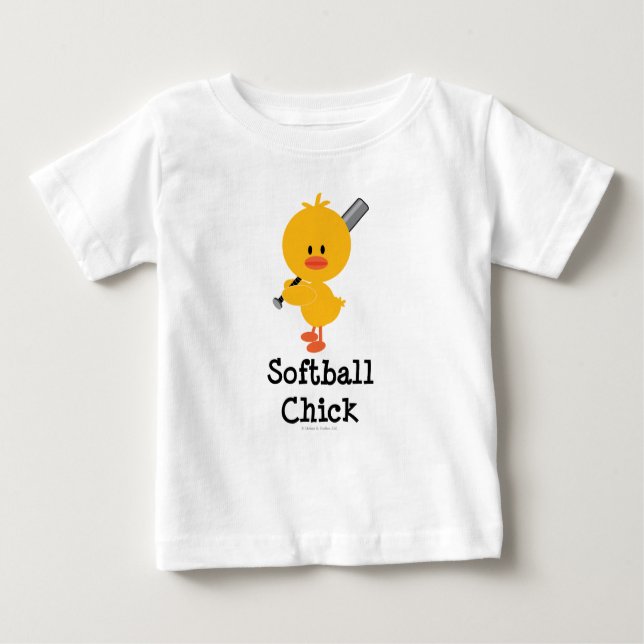 Softball Chick Baby Långärmad T shirt (Framsida)