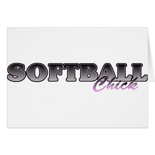 Softball-Chick Hälsningskort (Framsidan Horizontal)