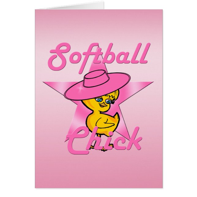 Softball-Chick nr 8 Hälsningskort (Framsidan)