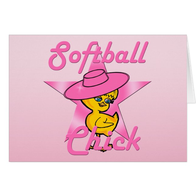 Softball-Chick nr 8 Hälsningskort (Framsidan Horizontal)