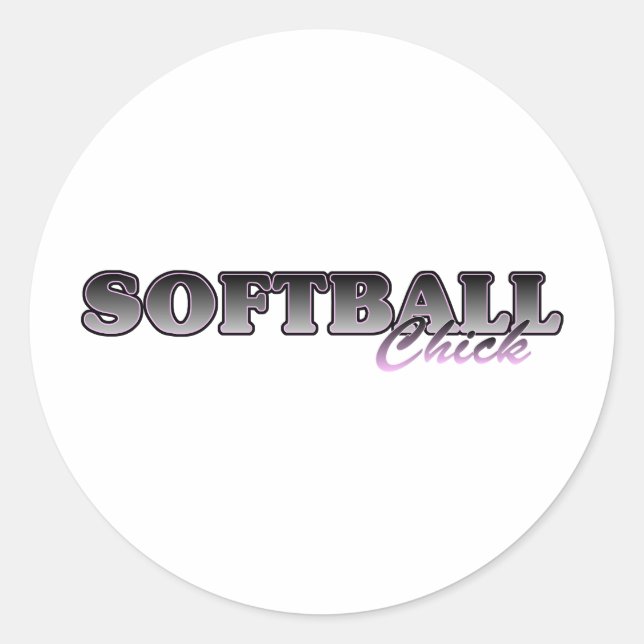 Softball-Chick Runt Klistermärke (Framsida)