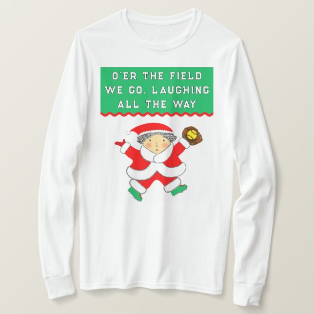 Softball Christmas T-Shirt (Design framsida)