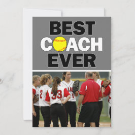 Softball Coach Bästa någonsin-Tacken för fotopatse Tack Kort
