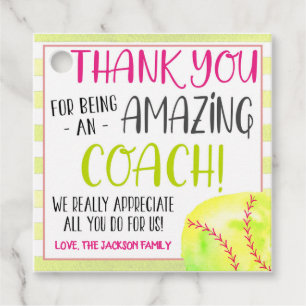 Softball Coach Gift-Märkre Gåvor Etiketter