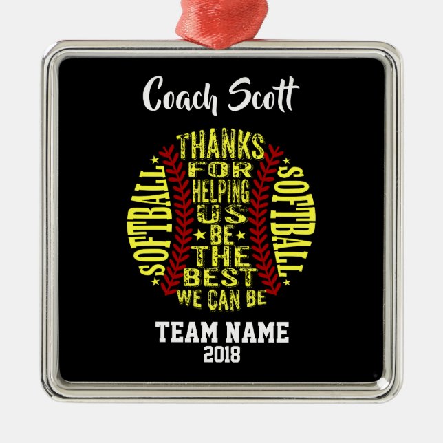Softball coach GIFT PERSONLIG ornament (Framsidan)