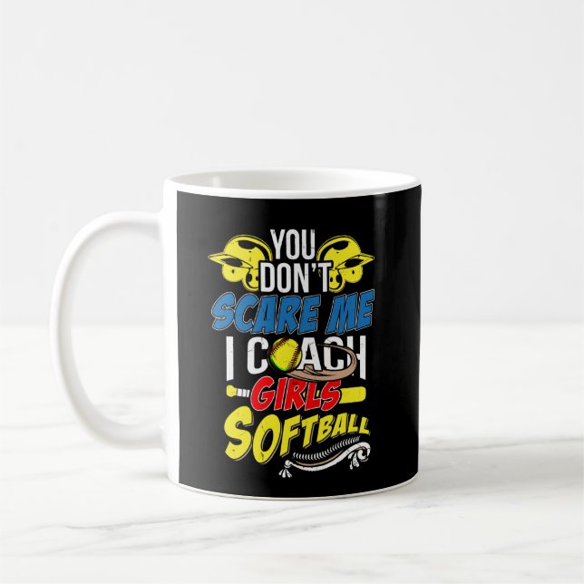 Softball Coach I Coach Girls Softball Coach Sport Kaffemugg (Vänster)