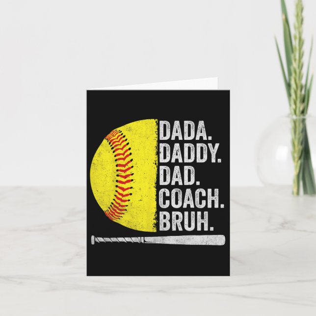 Softball Coach Pappa Fars dag Funny Softball Pappo Kort (Framsida)
