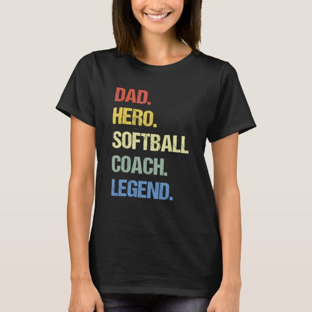 Softball Coach Pappa T Shirt (Framsida)