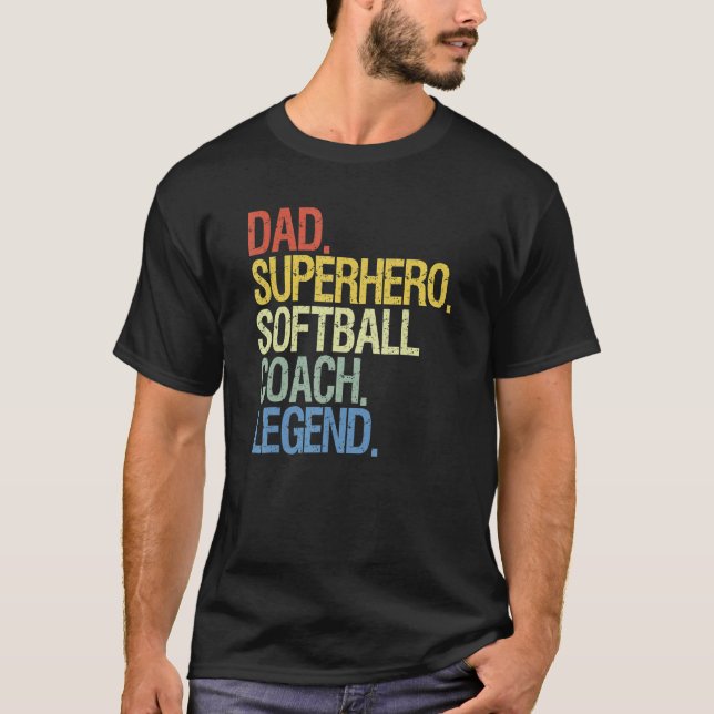 Softball Coach Pappa T Shirt (Framsida)