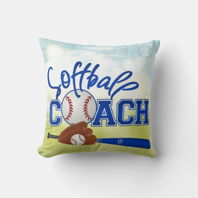 Softball Coach Pillow Kudde (Framsida)